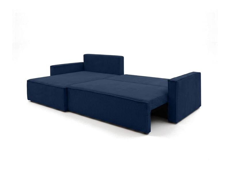  Farah - canapé d'angle max réversible et convertible 5 places accoudoirs slim en velours côtelé  - Conforama C