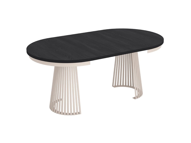  Selsey garda - table à manger ronde extensible - 100 cm - noircachemire Garda - Conforama E