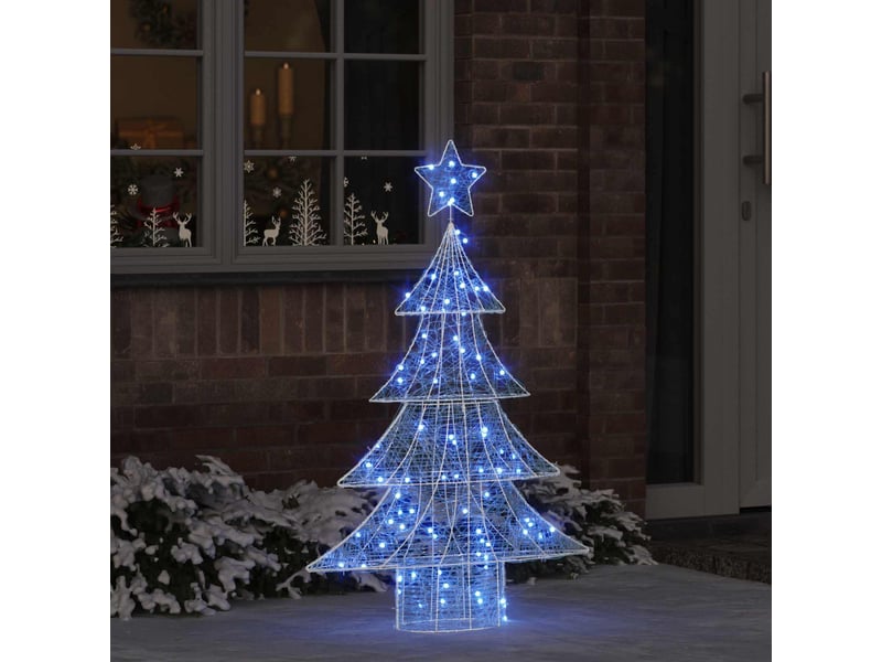  Sapin de noël - arbre de noël 100 led bleu 120 cm acrylique  - Conforama B
