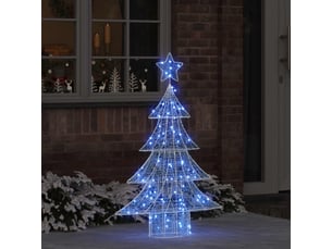 Sapin de noël - arbre de noël 100 led bleu 120 cm acrylique