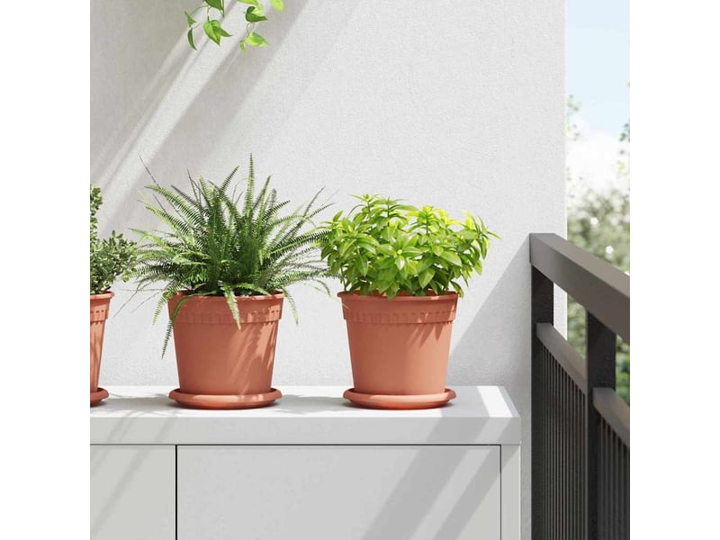 Jardinière - pots de plantes 24 pcs rouge brique plastique - Conforama B