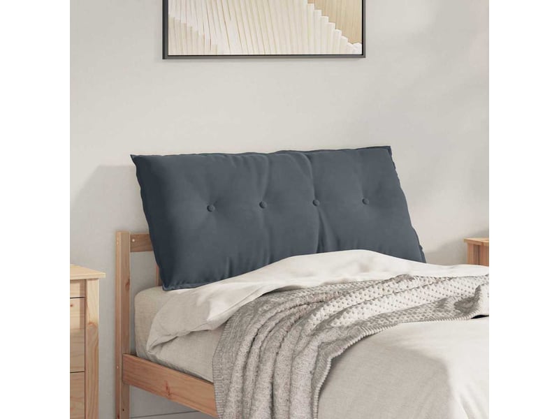 Coussin de dos, coussin de dossier gris foncé 100 x 50 cm tissu en velours côtelé cf54691 - Conforama B