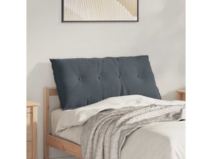 Coussin de dos, coussin de dossier gris foncé 100 x 50 cm tissu en velours côtelé cf54691
