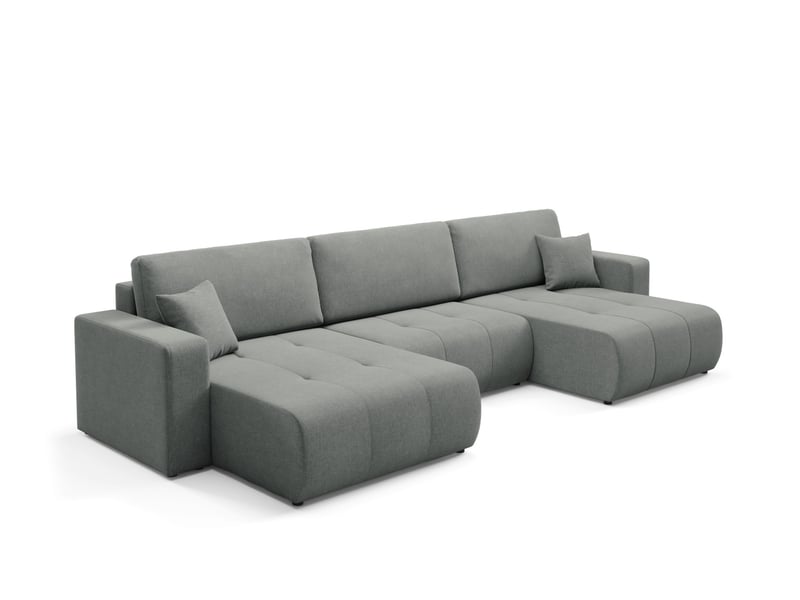 Canapé d'angle convertible molinio u gris clair - Conforama C
