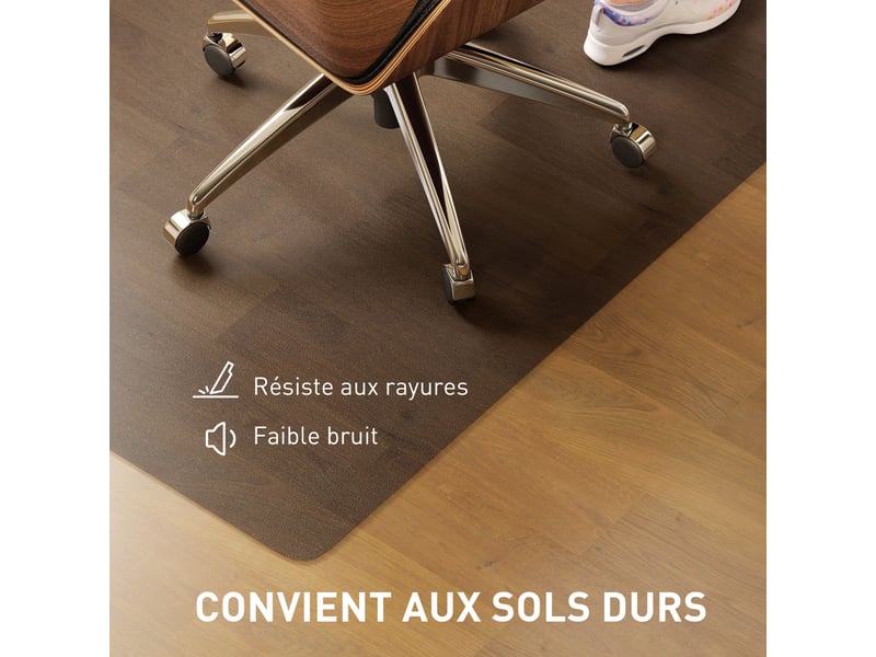  Tapis de chaise de rectangulaire bureau, antidérapants en plastique noir 120x90cm  - Conforama R
