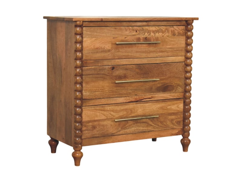  Artisan furniture commode spindle en bois massif, 3 tiroirs  - Conforama C