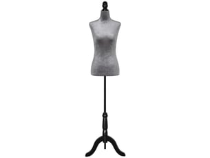 Mannequin de couture ajustable 130-168 cm avec trépied en bois pour la photographie de mode et la présentation de vêtements - gris