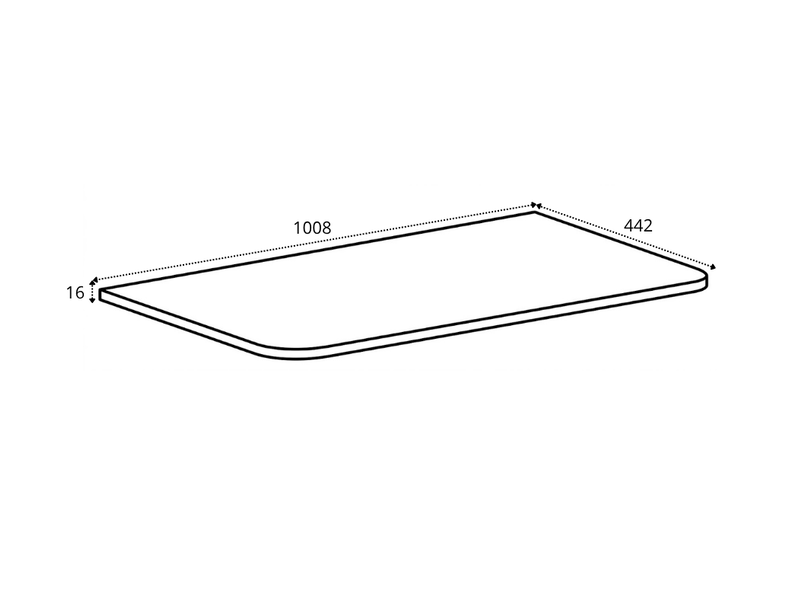  Plan de travail linea 100 cm chêne craft d'or pour meuble de salle de bain avec angles arrondis  - Conforama C