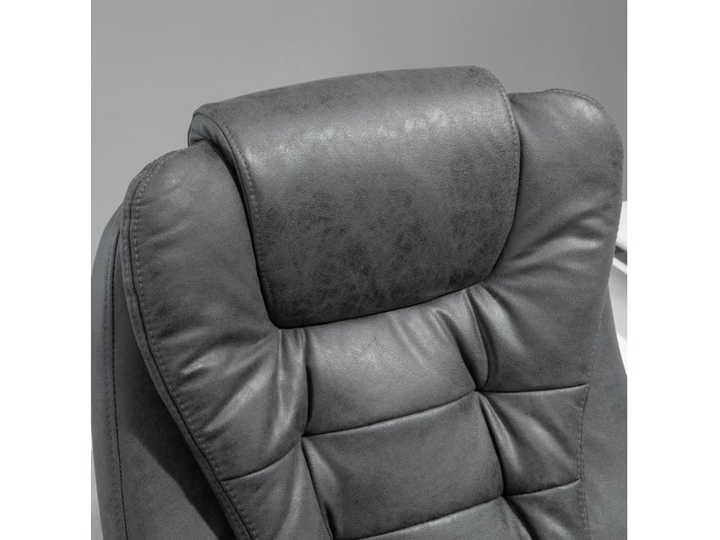  Chaise de bureau de massage chauffante gris foncé, inclinable à 135° avec repose-pieds et télécommande  - Conforama D