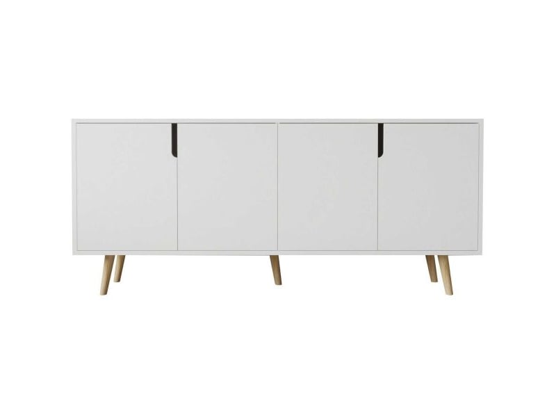  Buffet 4 portes en aggloméré latina modern blanc  - Conforama B