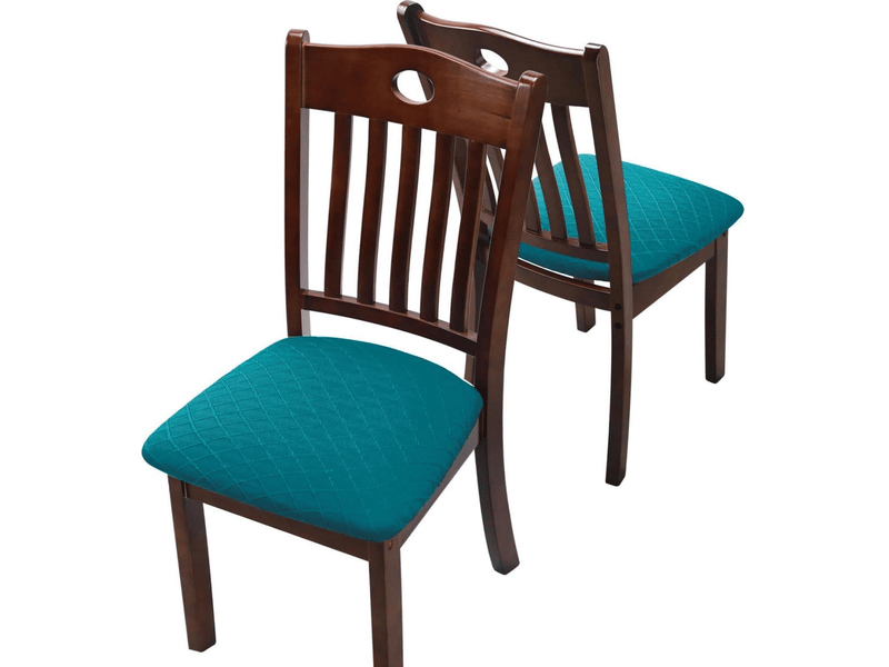  Housses de chaises élastiques en jacquard, housses de chaises à motif gaufré, housses de chaises de salle à manger bleu œuf de canard, 6 pièces par XLH-ZLS-009389MF - Conforama B