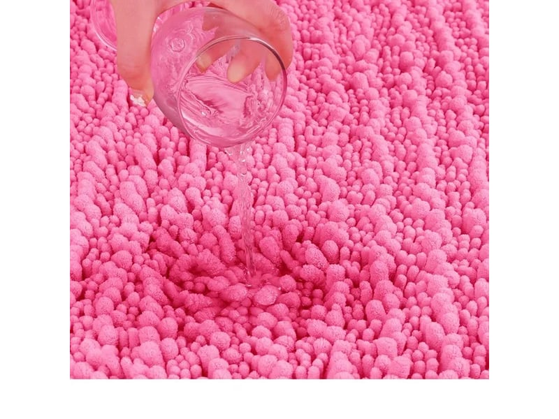  Tapis de bain en chenille antidérapant - 40 x 60 cm - rose  - Conforama C