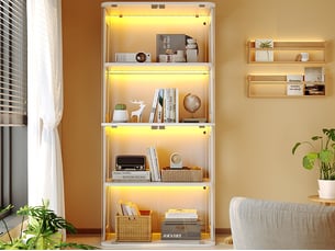 Vitrine coloris blanc  <strong>LEYTN</strong> <strong></strong> - 80 cmx170 cm