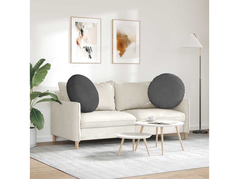  Lot de 2 coussins de siège, coussins décoratifs tissu en velours côtelé gris foncé cf59802  - Conforama D