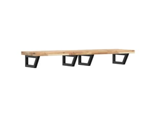 Étagère de vasque murale acier et bois massif d'acacia shl3228