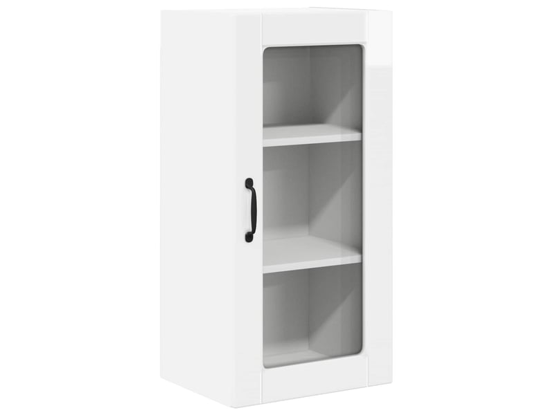  Meuble mural de cuisine, cabinet en verre mural blanc brillant 40x31x80cm shl4800  - Conforama A