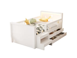 Lit avec rangement 90x200 cm <strong>WISHDOR</strong> <strong></strong> coloris blanc