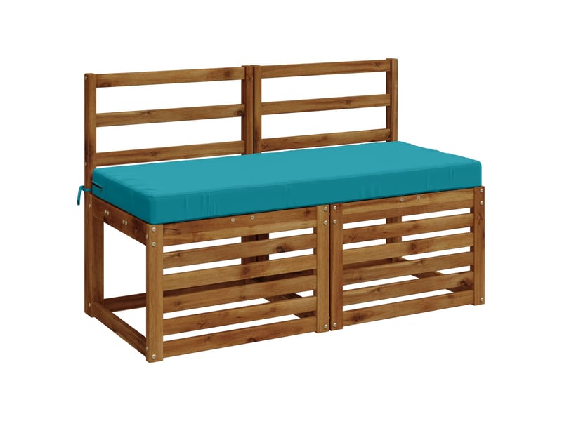 Lot de 2 coussins de banc, coussins d'assise soest 100 % polyester turquoise cf56847 - Conforama C