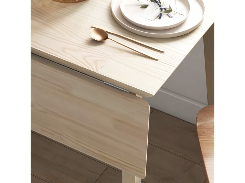  Table de salle à manger pliante pour 2 à 4 personnes avec 2 abattants, en bois de pin, pour cuisine et salle à manger  - Conforama C