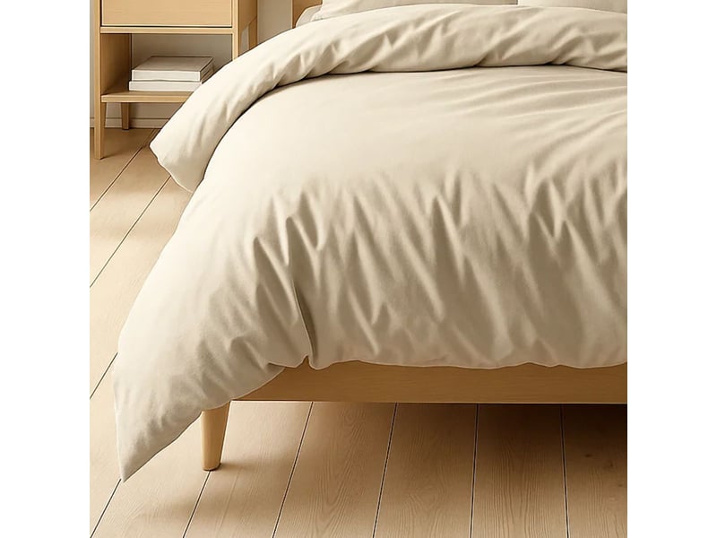  Parure housse de couette 140x200cm + 1 taies 100% coton grège - vitalia VITALIA - Conforama C