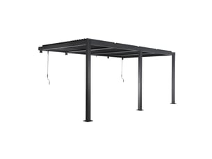 Pergola bioclimatique aluminium adossée lames orientables 5x3m anthracite palace