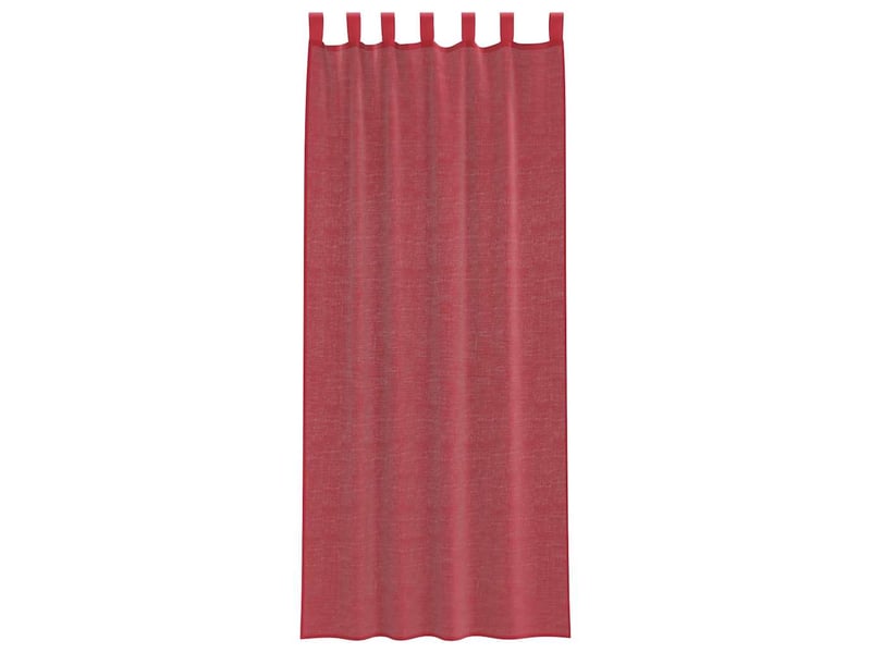  Lot de 2 rideaux en voile, voilages avec boucles rouge bordeaux 140x260 cm cf44321  - Conforama D