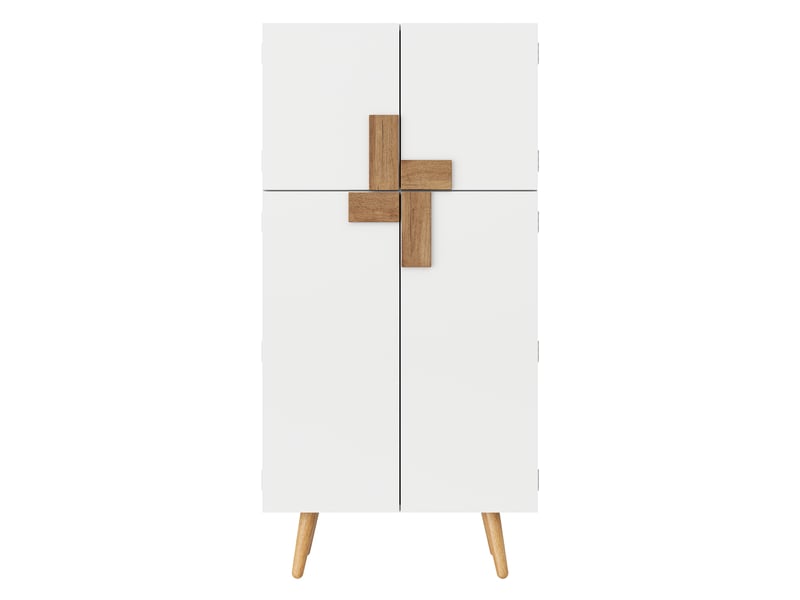  Armoire de cuisine garde-manger 60x35x120 cm - 4 portes - rangements de portes - étagères réglables - mdf - blanc  - Conforama A