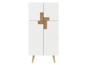 Armoire de cuisine garde-manger 60x35x120 cm - 4 portes - rangements de portes - étagères réglables - mdf - blanc