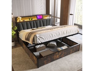 Lit avec rangement 180x200 cm coloris multicolore