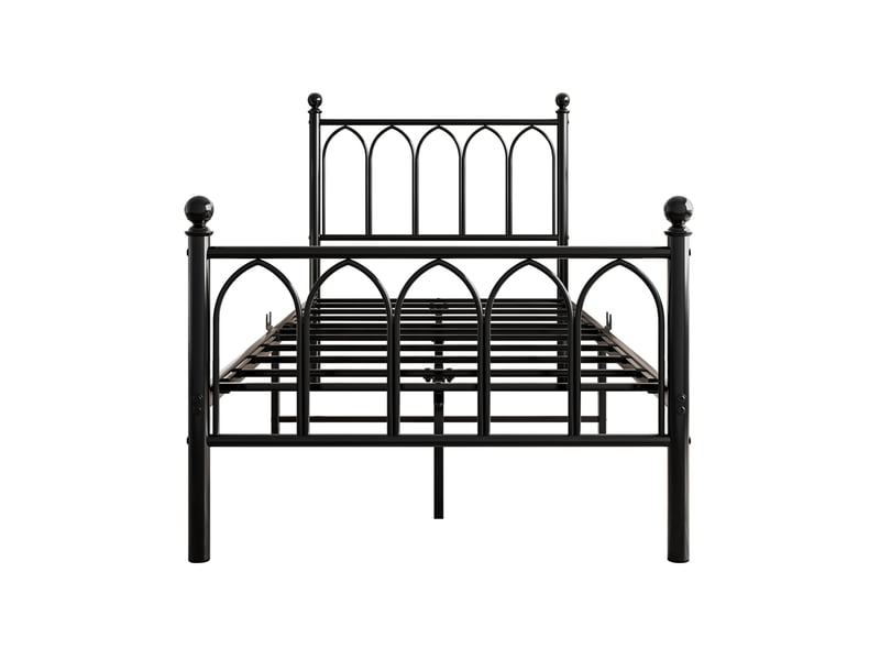  Lit enfant simple 90x200 cm en métal noir avec led, usb et prise  - Conforama E