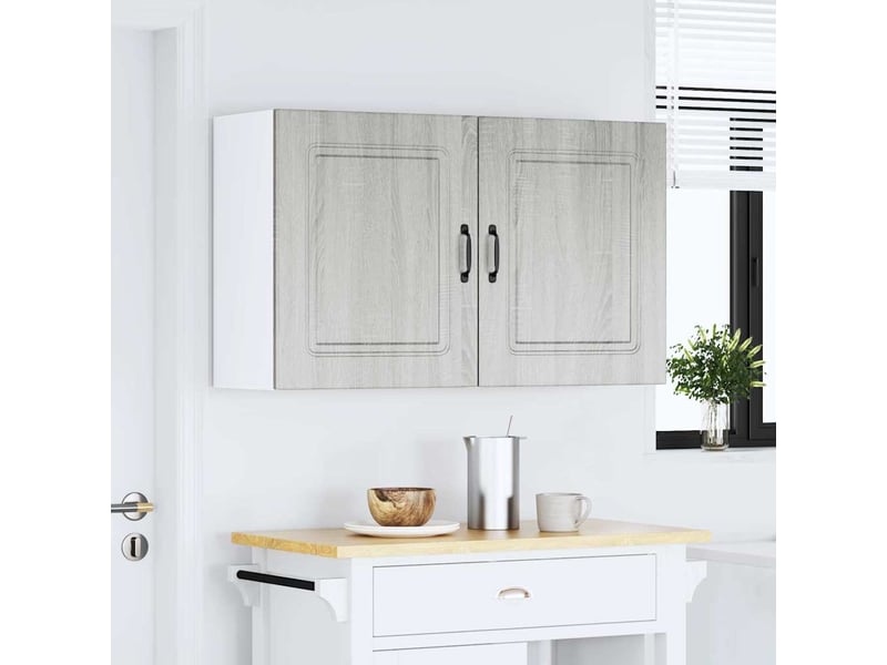 Meuble de rangement, armoires murales de cuisine kalmar gris sonoma en bois d'ingénierie - Conforama B