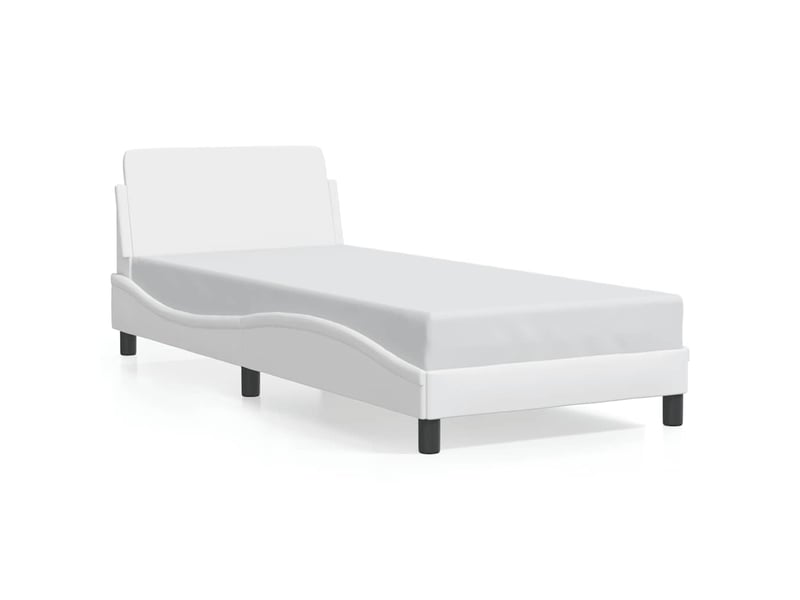 Lit simple- lit adulte - cadre de lit dover blanc 80x200 cm similicuir - Conforama A