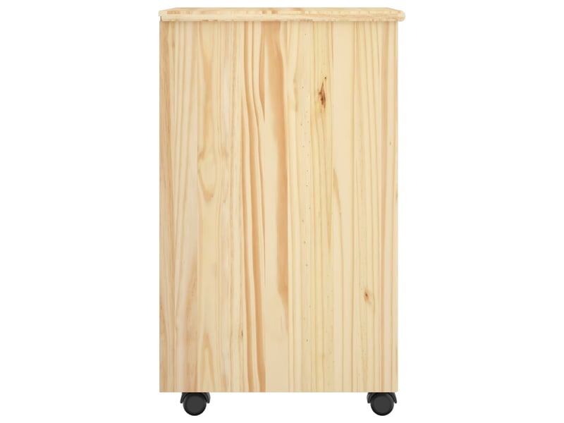  Caisson roulant de bureau 63,5 x 39 x 65,5 cm bois de pin massif marron shl5057  - Conforama E