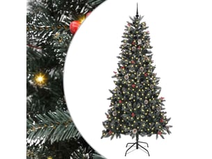Sapin de noël artificiel, arbre de noël vert 240 cm pvc, plastique et acier shl1323