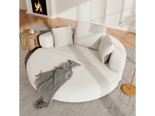 Canapé d'angle panoramique relax manuel <strong></strong> <strong>Qualité haut de gamme</strong> 2 places Tissu beige