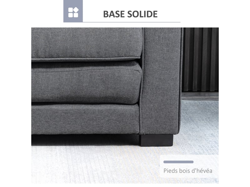  Canapé droit convertible 2 places - dossier capitonné - gris - 147,5 x 75 x 85 cm  - Conforama W