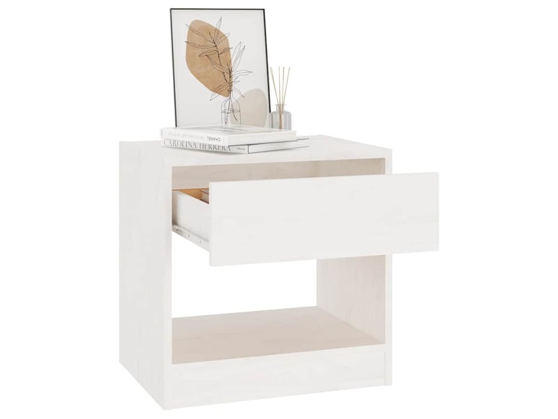  Lot de 2 tables de chevet - cabinet de chevet - table de nuit blanc 40x31x40 cm bois de pin massif  - Conforama C