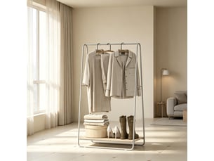 Porte-manteau - portant à vêtementsporte-manteau multifonctionnel 3 en 1 avec étagère à chaussures, blanc