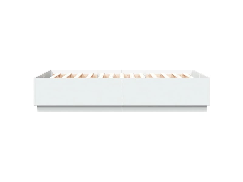  Lit double- lit adulte -  cadre de lit sans matelas blanc 150x200 cm  - Conforama D