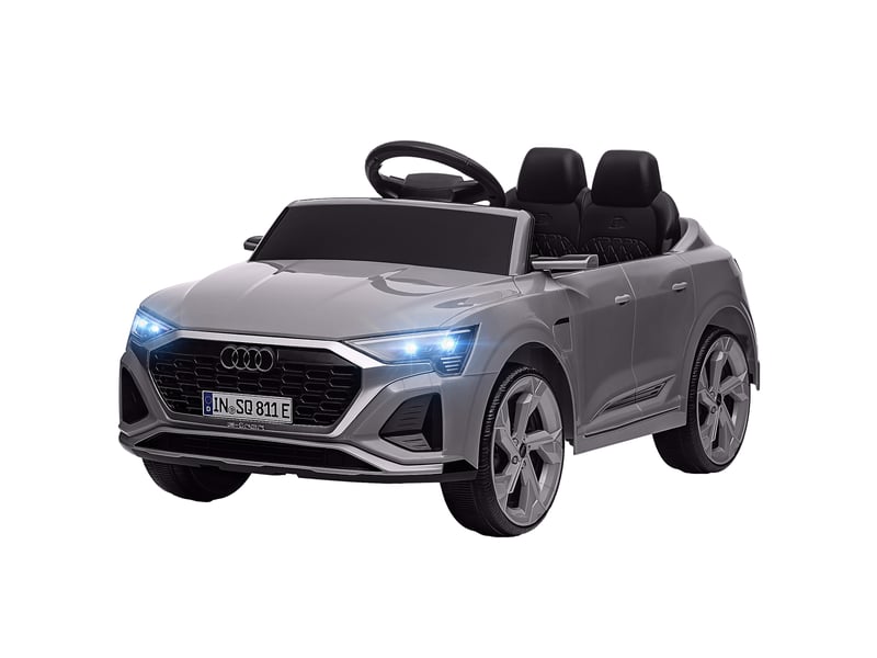  Audi q8 e-tron sportback voiture électrique pour enfants avec batterie 12v, télécommande, phares, klaxon et musique, grise  - Conforama B
