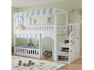 Lit superposé 90x200 cm <strong>OKWISH</strong>  <strong></strong> coloris bicolore