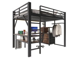 Lit mezzanine 140x200 cm <strong></strong>  <strong></strong> coloris noir