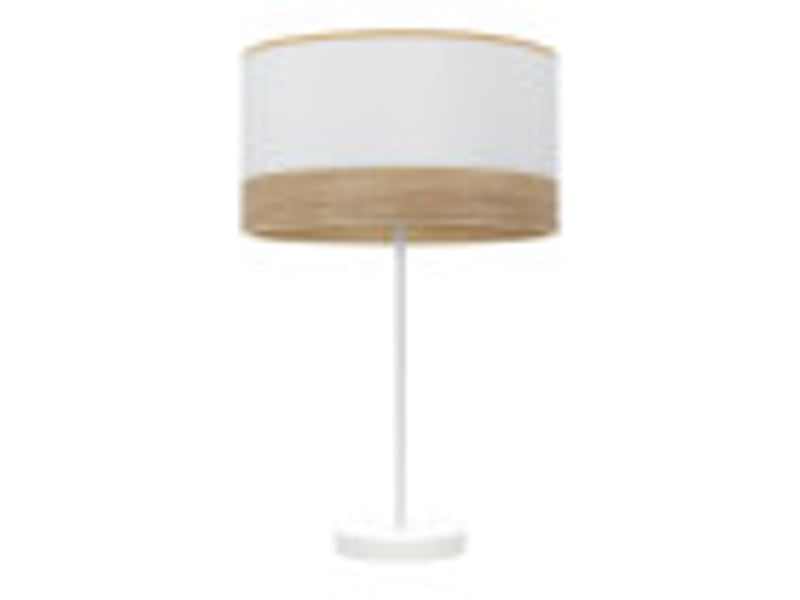  Fabrilamp olga grande lampe à poser blanc effet bois clair, abat-jour textile effet bois, 1 x e27, 62 cm 190071101 - Conforama B