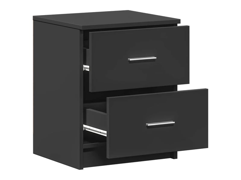  Table de chevet - cabinet de chevet - table de nuit à 2 tiroirs noire 40x36x50 cm  - Conforama D