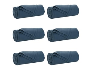 Couverture jetée de canapé 6 pcs bleu marine 200x150 cm 2.52 kg