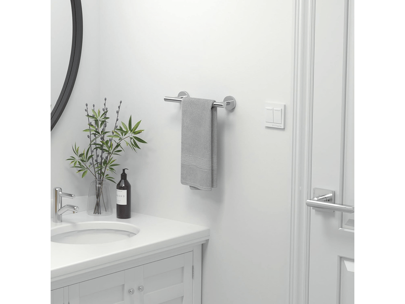  Barre porte-serviettes, porte-serviettes en acier inoxydable, convient pour la salle de bain ou la cuisine (40 cm, argent brillant)  - Conforama D