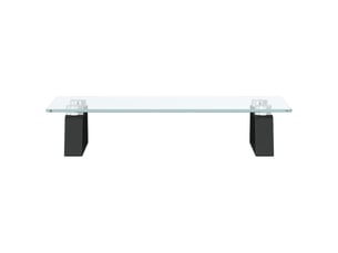 Support de moniteur table meuble bureau 40 x 20 x 8 cm verre trempé et métal noir 02_0044860