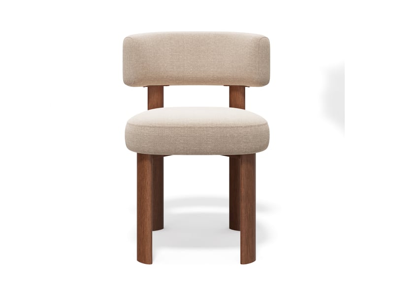  Lot de 2 chaises en velours chenillé beige foncé rich SC47VCBF - Conforama C