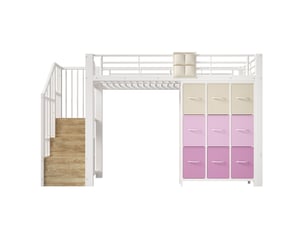 Lit mezzanine 90x200 cm <strong>HNCBB</strong> <strong></strong> coloris blanc