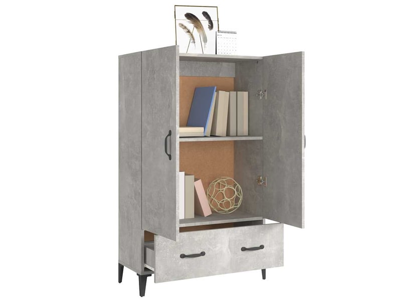  Buffet haut - bahut - meuble de rangement gris béton 70x31x115 cm bois d'ingénierie  - Conforama D
